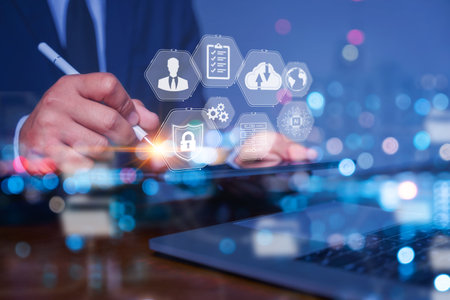 Business with technology. Cyber security is critical to doing business in the era of AI computing....