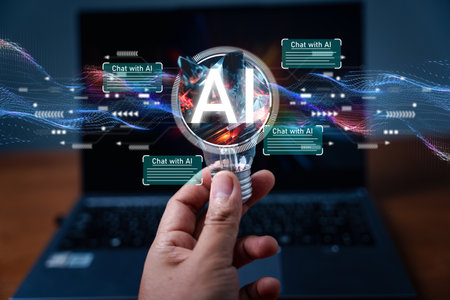 Businessman using AI tools. Innovation futuristic and global connection for providing access to...