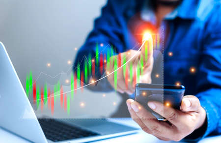 Business success concept . concept wealth stock investment.Business growth in the digital...