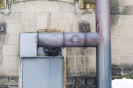 With its vast chimneys and stone wallsの写真素材