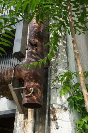 a large old chimneyの写真素材