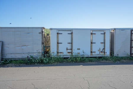 Container next to embankment