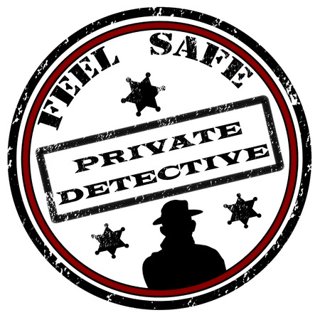Private detective grunge rubber stamp on white, vector illustrationのイラスト素材