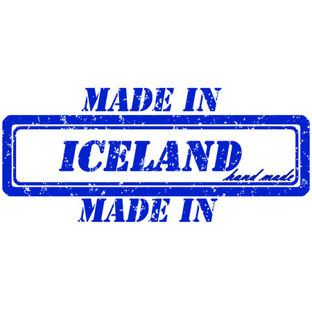 rubber stamp made in iceland hand madeのイラスト素材