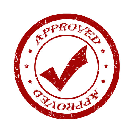 Approved grunge rubber stamp on white illustrationのイラスト素材