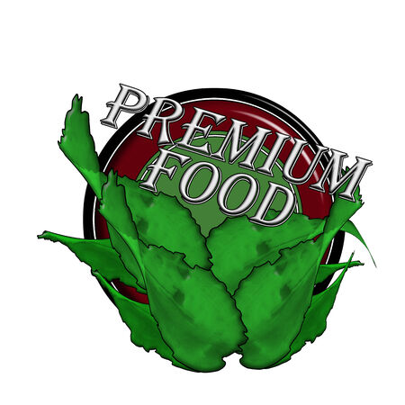 Glossy seal, label with premium food word inside illustrationのイラスト素材