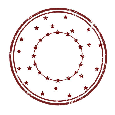 Grunge rubber empty red stars stamp illustrationのイラスト素材