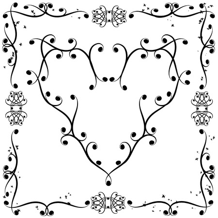 Set of graphic caligraphic elements vector illustrationのイラスト素材