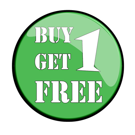 Glossy label buy one get one freeのイラスト素材