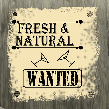 Fresh and natural wanted poster, vector illustrationのイラスト素材
