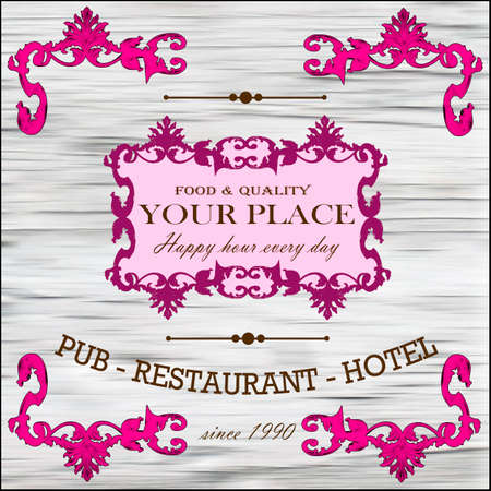 Restaurant,wine,hotel retro label vector illustrationのイラスト素材