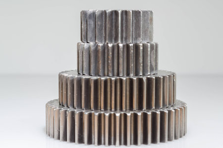 set of gears for meaning unity on isolated backgroundの写真素材