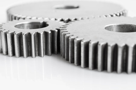 close up gears set for unity meaning on isolated backgroundの写真素材