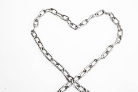 heart chains on isolated backgroundの写真素材