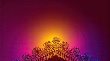 This striking artistic background features colorful floral patterns and elegant design elements, perfect for creative projects, wallpapers, or digital artwork.の素材