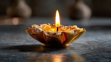 This stunning lotus-shaped candle, featuring intricate floral decorations, creates a warm ambiance with its gentle flame. Ideal for relaxation or festive occasions.の素材