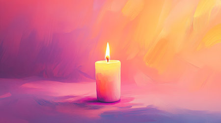 A single candle burning gently, symbolizing warmth and kindness, with space for World Kindness Day copyの素材