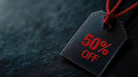 A black tag with in bold red letters for Black Friday, with ample space for copy textの素材