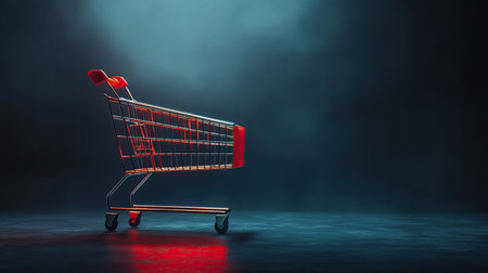 Large Black Friday banner with dramatic lighting, symbolizing sales and deals, with ample copy spaceの素材