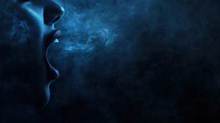 Speak Out" text on a dark background, symbolizing awareness, with room for copy textの素材