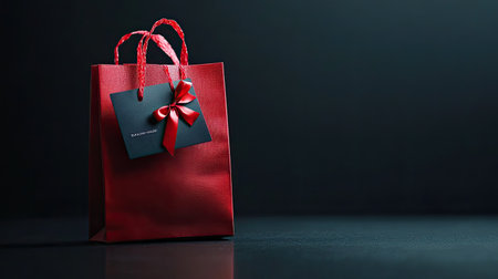 Credit card and shopping bag with a Black Friday offer, leaving space for marketing textの素材