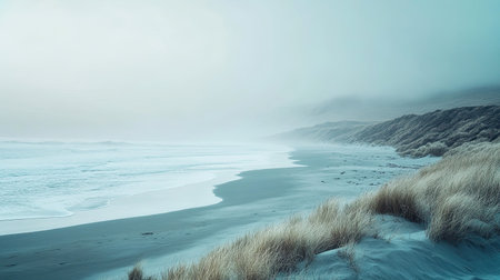 Remote and untouched dunes meeting the ocean at West Coast National Park, copy spaceの素材