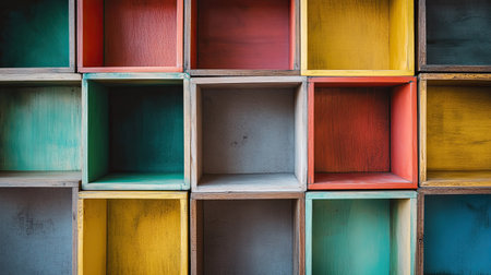 A vibrant collection of colorful wooden cubes arranged in an artistic pattern. Perfect for backgrounds, home decor projects, or creative displays. Ideal for designers and photographers.の素材