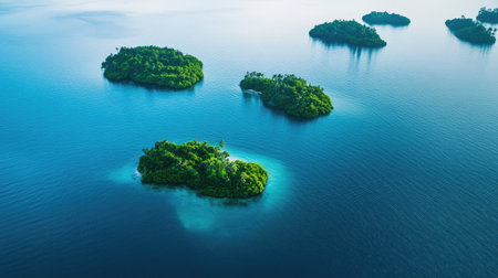 Experience the breathtaking beauty of remote tropical islands surrounded by crystal clear water, perfect for nature lovers and travel enthusiasts seeking tranquility and adventure.の素材
