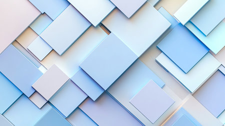 This abstract background features a layered composition of soft blue geometric shapes. The design offers a smooth and modern aesthetic suitable for various creative projects.の素材
