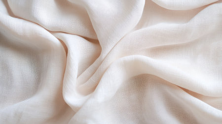 A stunning close-up of soft neutral fabric that showcases its delicate texture and elegant creases. Perfect for backgrounds or artistic projects.の素材