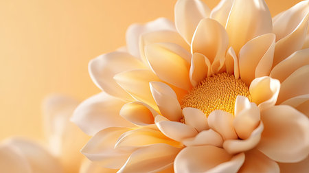 A visually captivating image of a soft orange flower blossom featuring delicate petals and a vibrant yellow center, perfect for nature-themed designs.の素材