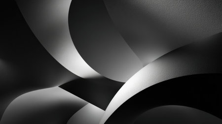 Discover the interplay of curves and shadows in this monochrome abstract design. Perfect for modern art, architecture, or minimalist decor themes.の素材