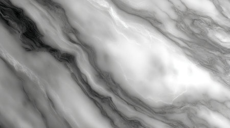 This image showcases a sophisticated white and grey marble texture featuring subtle veins and patterns. Ideal for various design and decor projects.の素材