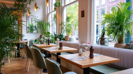 A serene indoor cafの素材