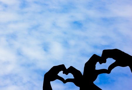 The hand symbol for the word love represented by Love the bright and wholesome.の写真素材