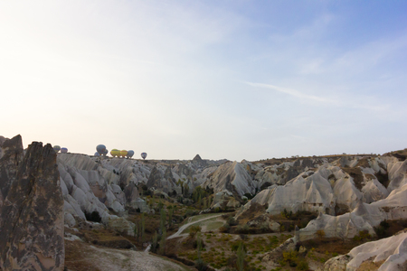 Natural view from goreme hot air balloon.の写真素材