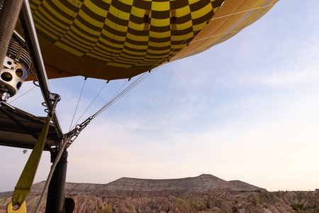 Natural view from goreme hot air balloon.の写真素材