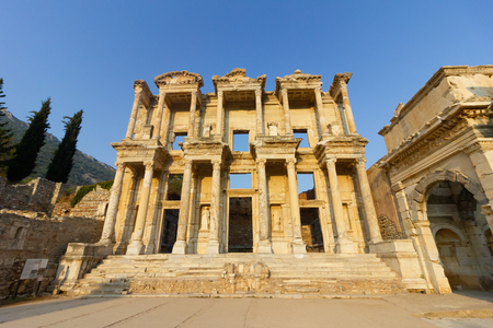 Public places ephesus library in the historic city of Turkey.の写真素材