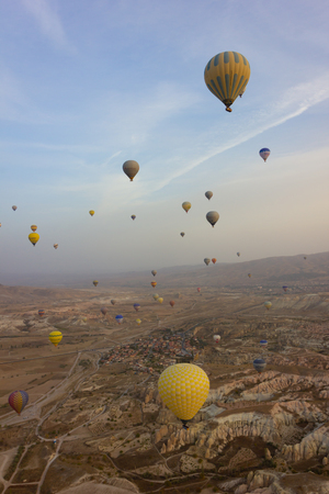 Natural view from goreme hot air balloon.の写真素材