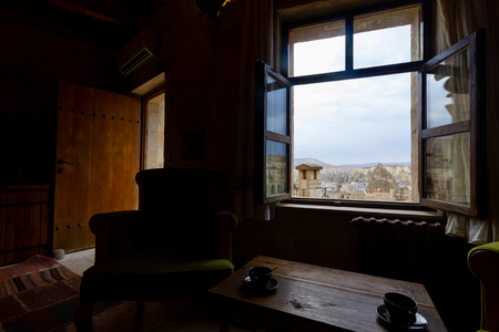 View from the hotel bedroomの写真素材