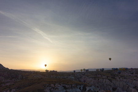 Natural view from goreme hot air balloon.の写真素材