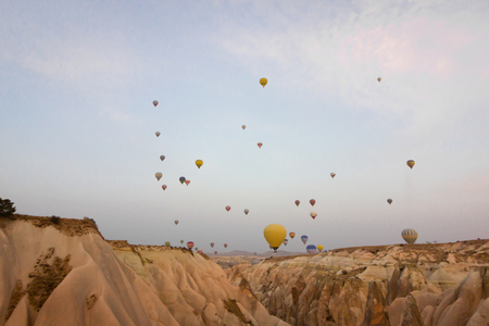 Natural view from goreme hot air balloon.の写真素材