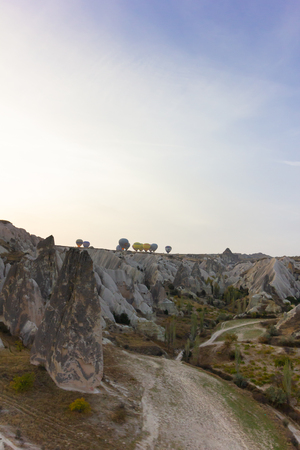Natural view from goreme hot air balloon.の写真素材