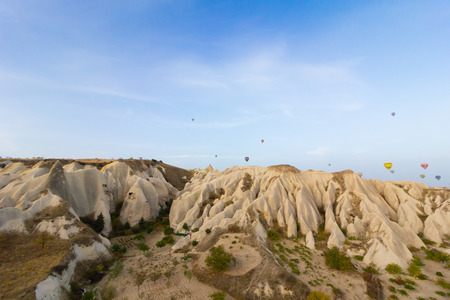 Natural view from goreme hot air balloon.の写真素材