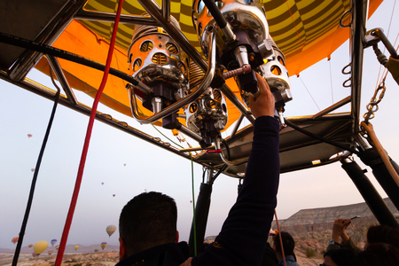 Natural view from goreme hot air balloon.の写真素材