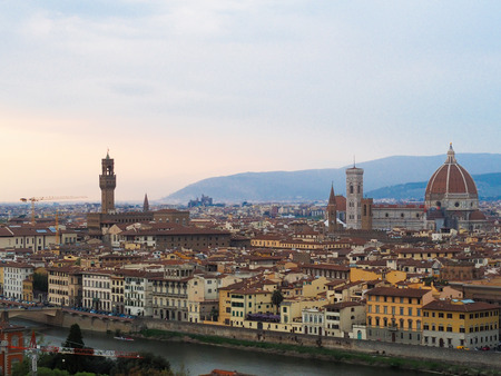 florence a romantic and popular city in Italyの写真素材