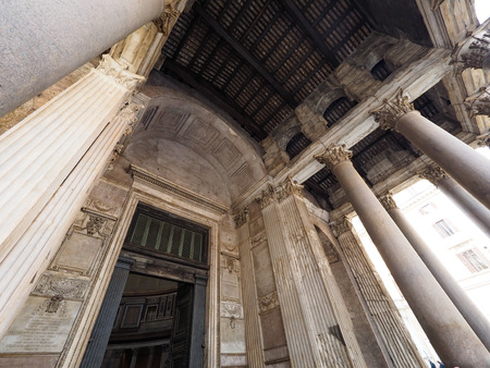 Pantheon, a popular tourist destination in Italy with beauty and eleganceの写真素材