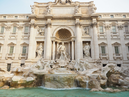 Fontana di Trevi, a popular tourist destination in Italy with beauty and eleganceの写真素材