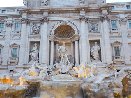 Fontana di Trevi, a popular tourist destination in Italy with beauty and eleganceの写真素材