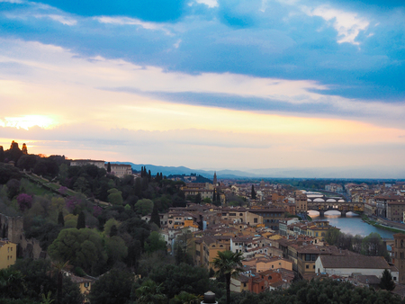 florence a romantic and popular city in Italyの写真素材